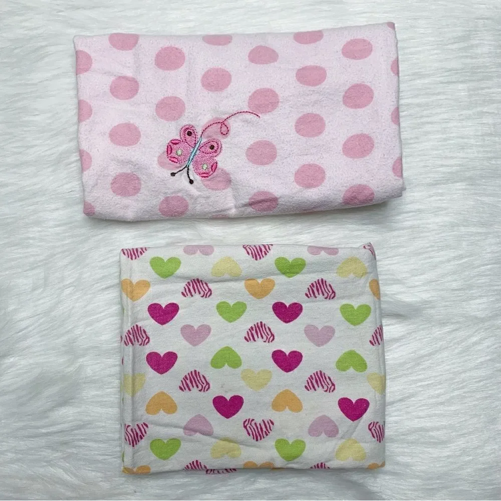 Baby Girl 100% Cotton Swaddle Blanket LOT